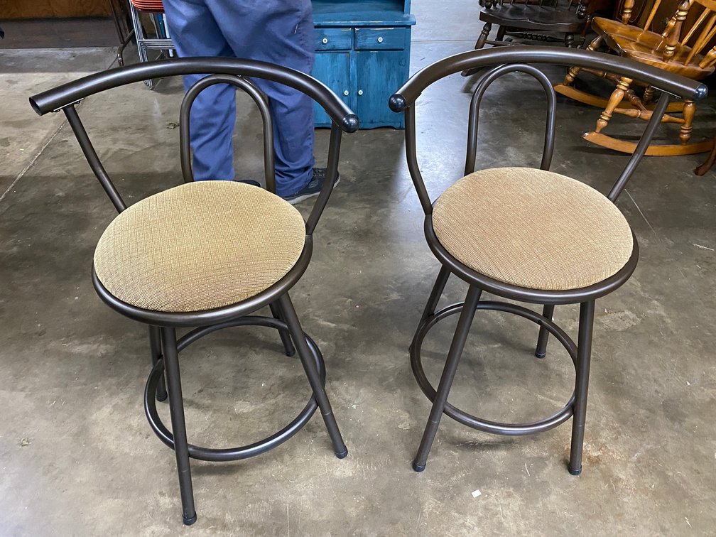 2-Metal Framed Swivel Stools