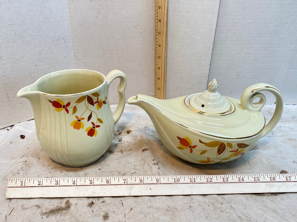Jewel Tea Aladdin Tea Pot and a Pitcher