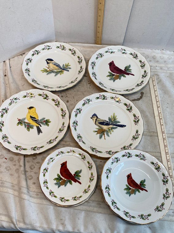 Gibson Winter Birds Plates and Bowls