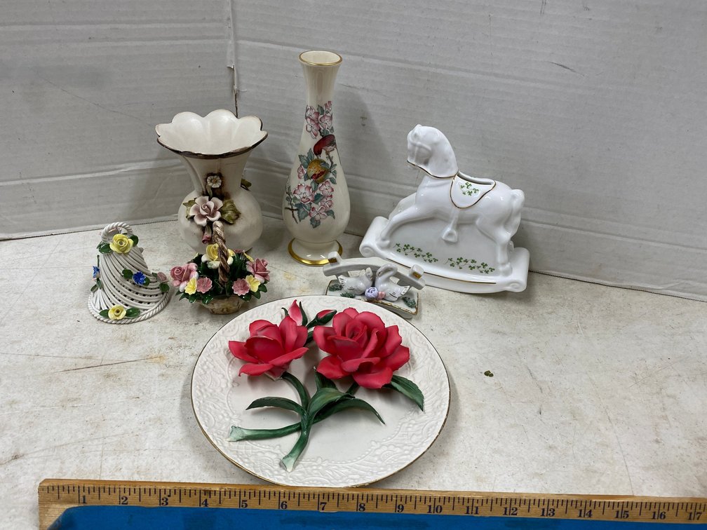 Lenox Vase, Capodimonte  Style Vase, Decorator Items, Rocking Horse Bank