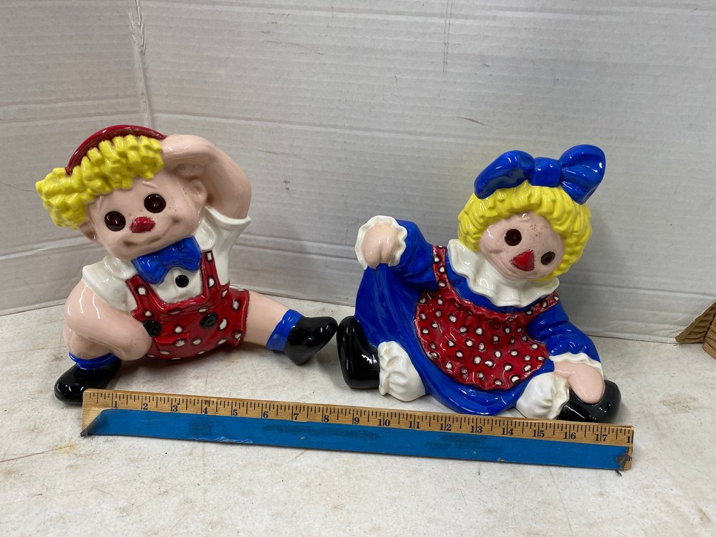 Raggedy Ann and Andy Ceramic Doll Set