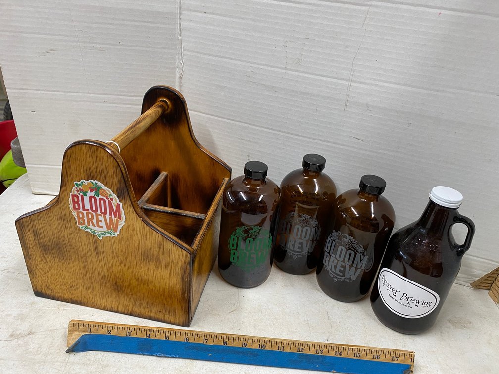 Wooden Bottle Crate with 4-Bottles