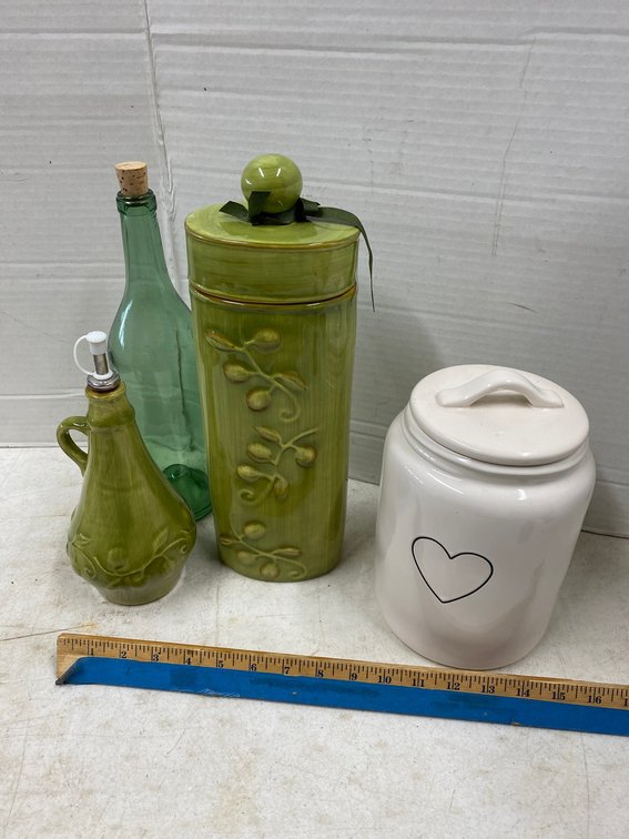 Pasta Holder, Heart Canister, Wine Bottle