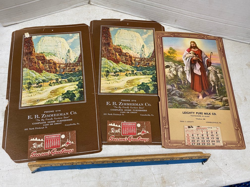 3-Vintage Paper Calendars