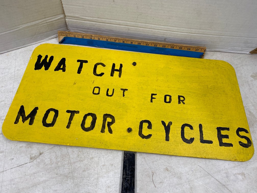 Metal Custom Made Sign "Watch Out for Motorcycles"