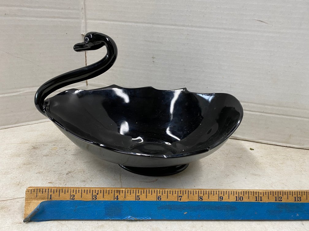 Duncan Miller Style Glass Swan Bowl
