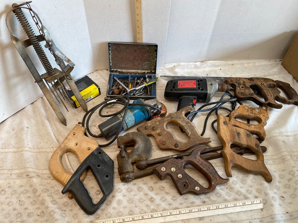 Electric Drill, Grinder, hand Saw Handles, Drill Bits, Mole trap