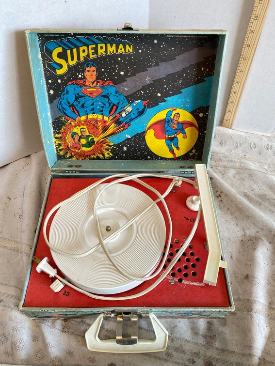 Vintage Superman Record Player,