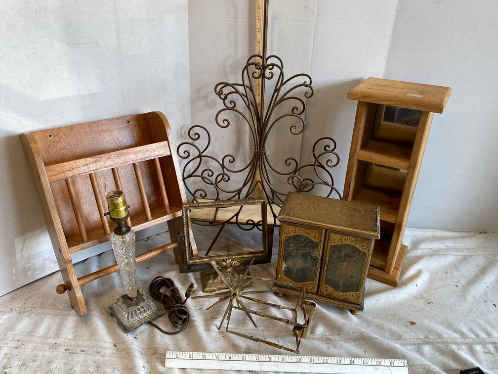 Lamp, Magazine / towel Rack, Picture Frame, Jewelry Box, Metal book rack