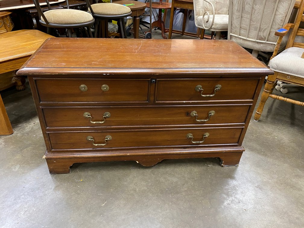 Cedar-Lined Blanket Chest with Faux Drawer Front