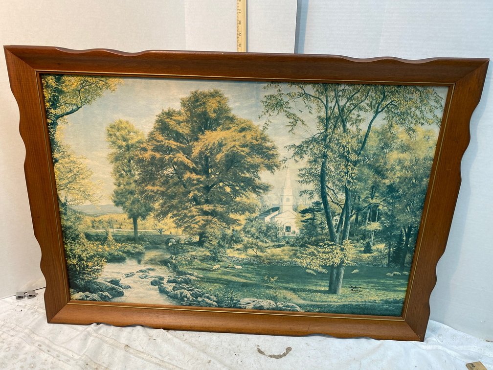 Framed Print of the Church by the Stone Bridge