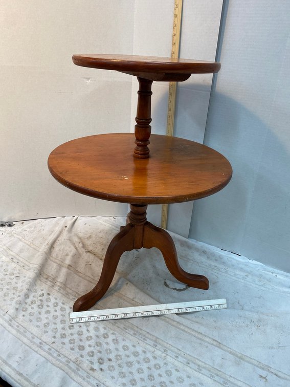 Wooden Round 2 Tiered Table