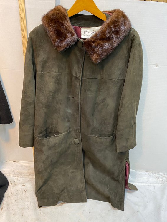 Vintage Ladies Coat in a Suede Type Material