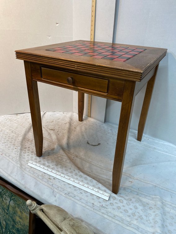 Wooden Checker Top Table