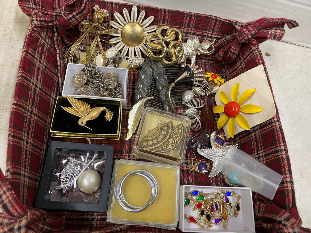 Costume Jewelry Pins, Earrings