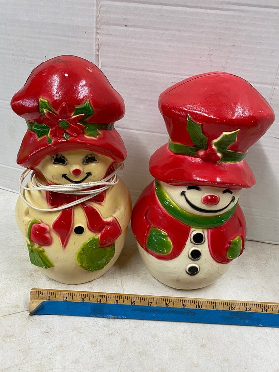 2-Snowman Blow Molds made by Union Products