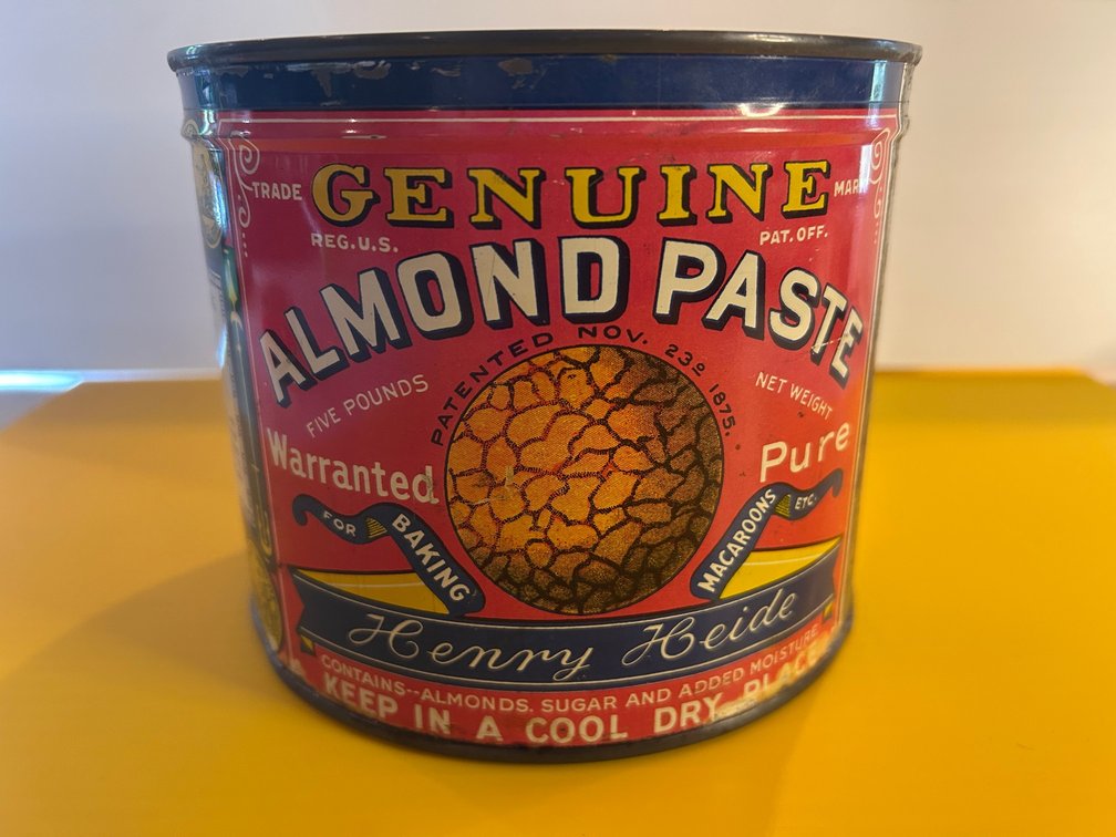 Vintage unopened can of Almond paste