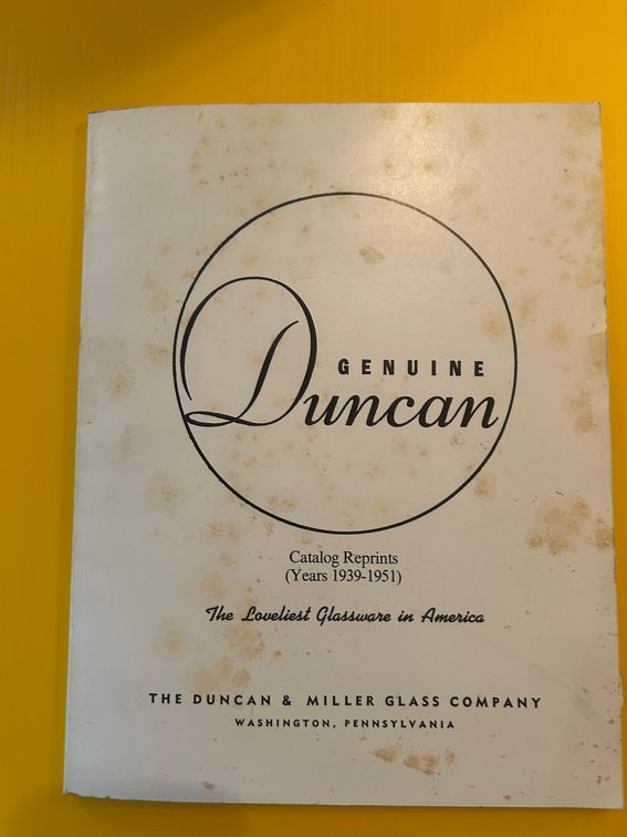 Genuine Duncan Miller glass informational guide catalog