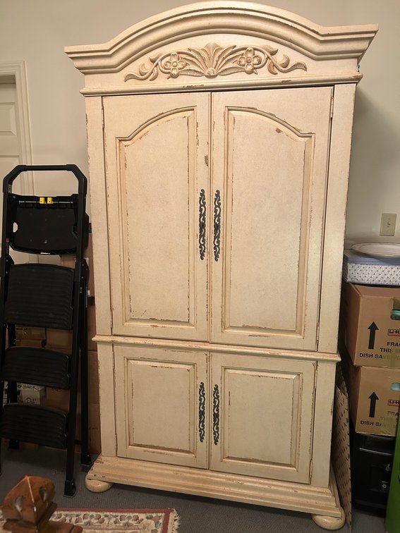 Modern 4 door painted storage cabinet