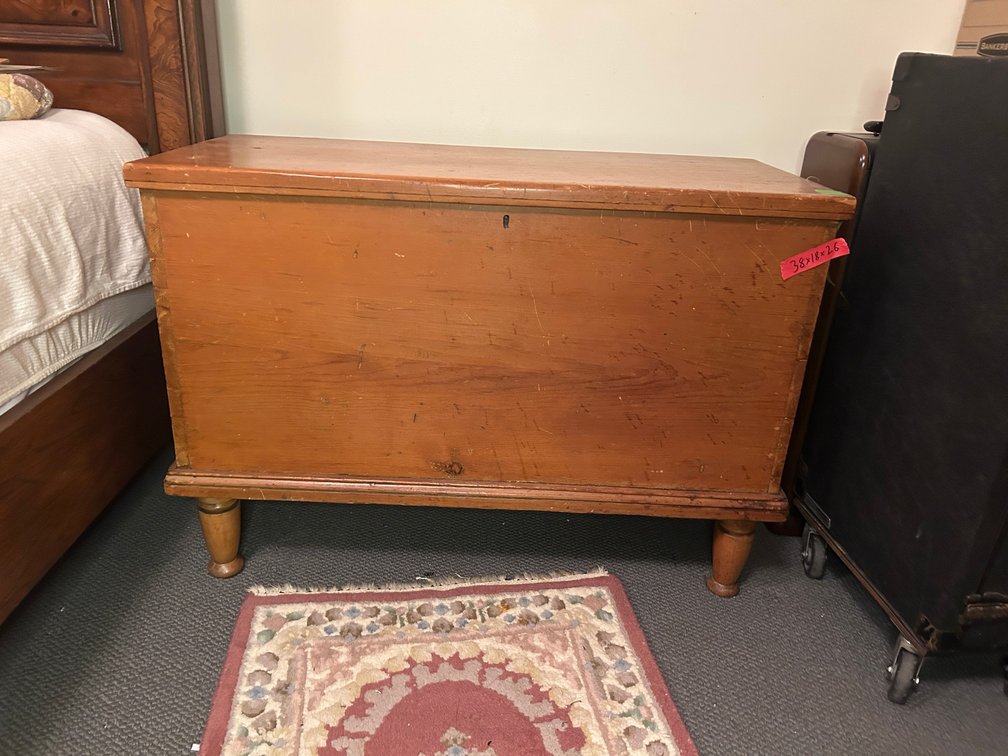 Early dovetail blanket chest with glovebox