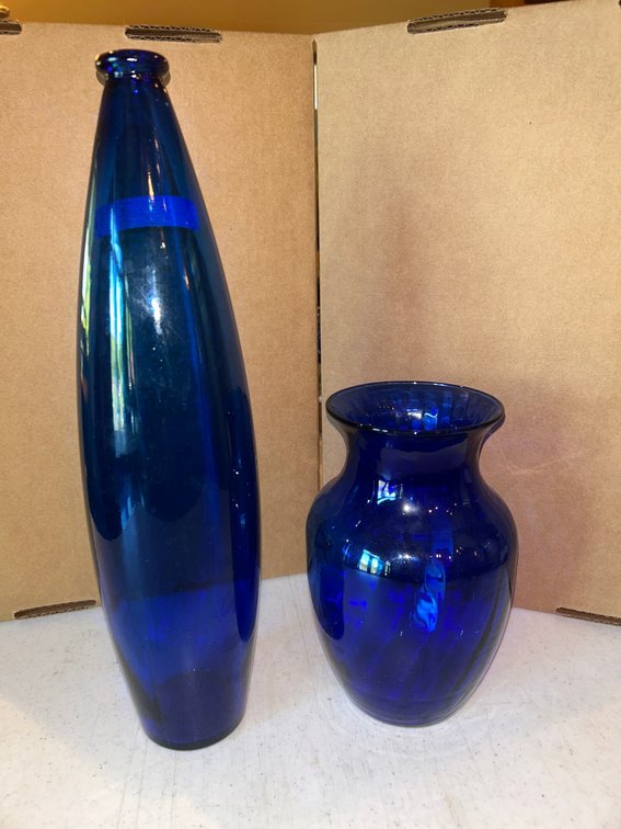 Nova Cobalt blue vase, another Cobalt blue vase