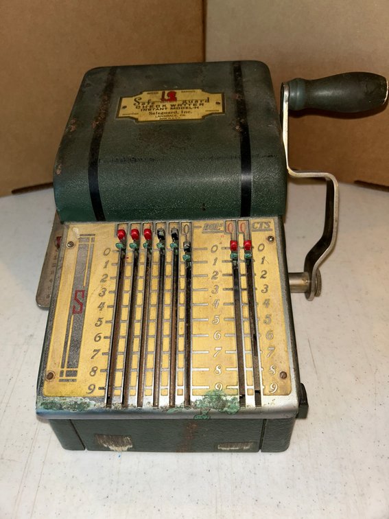 Safeguard checkwriter instant model H-Industrial Art