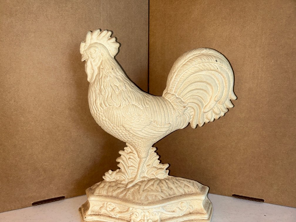 Cast rooster doorstop