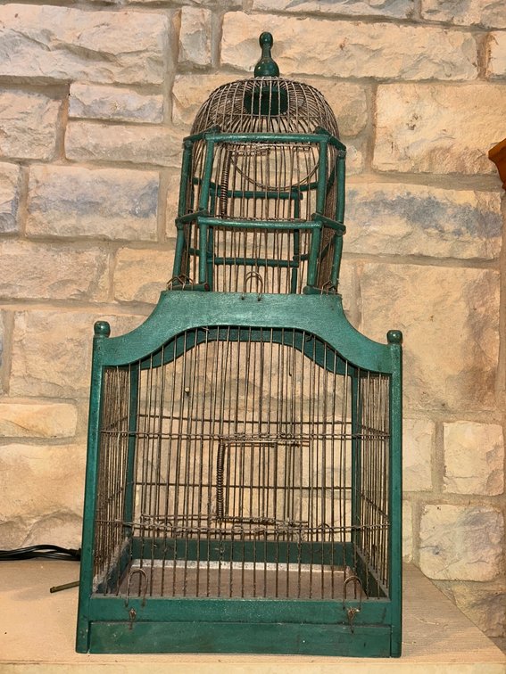 Early birdcage painted green