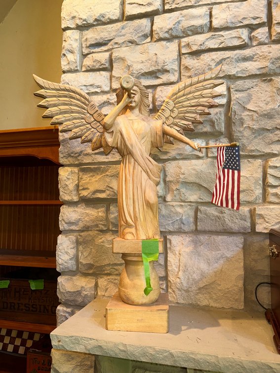 Wood carved angel
