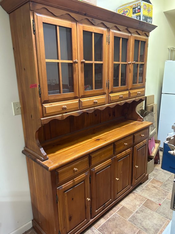 Pine 2 piece display cabinet