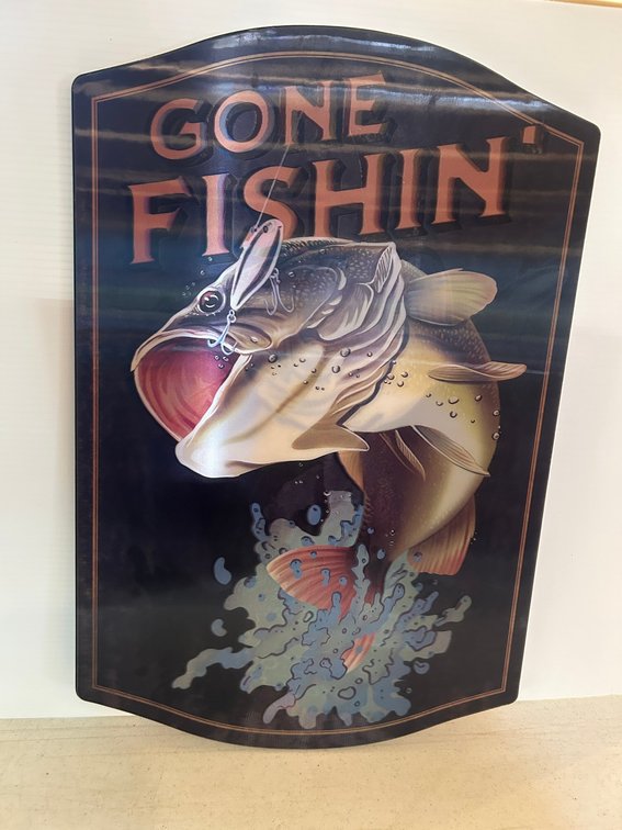 Gone Fishing reflective wall hanger