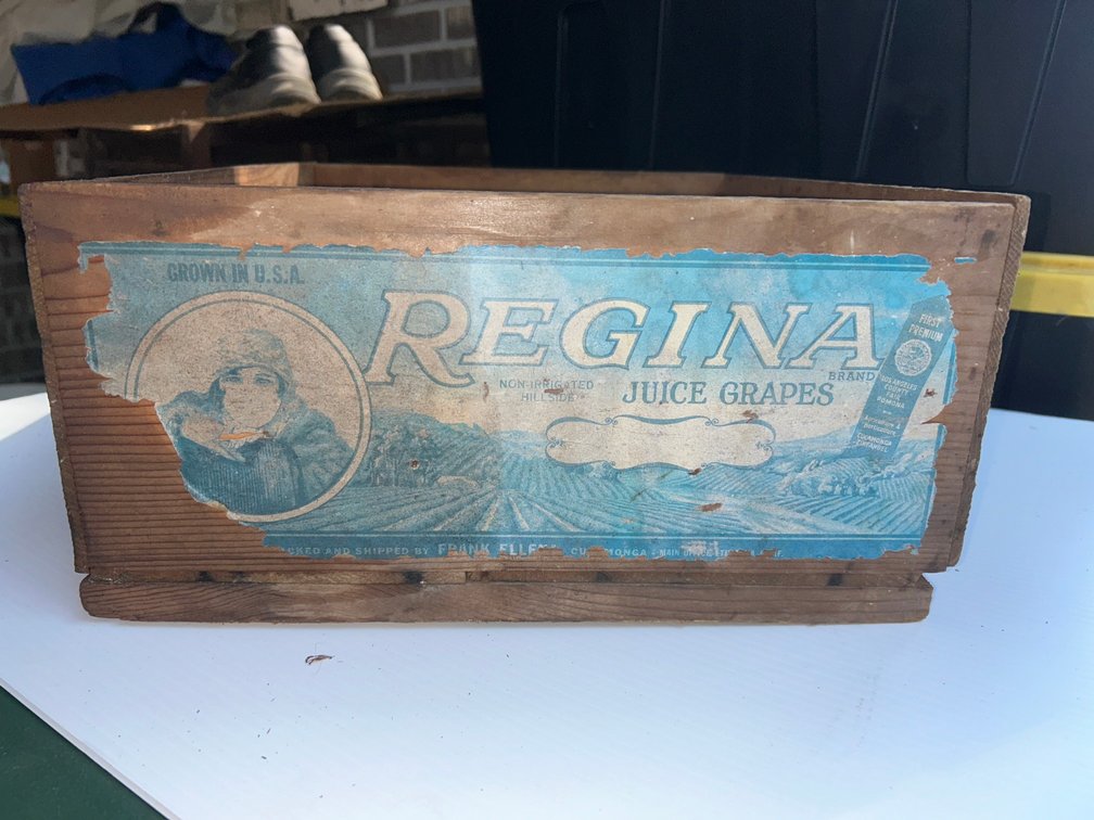Regina juice grapes fruit advertising crate
