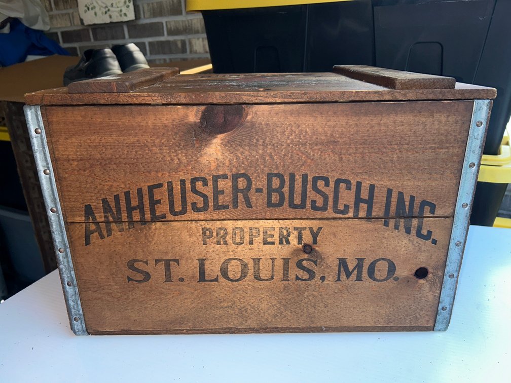 Anheuser Busch Budweiser hinged advertising crate