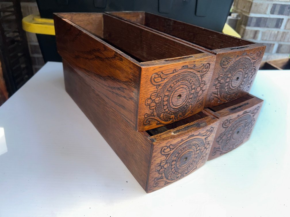 4 Wooden sewing machine cabinet drawers