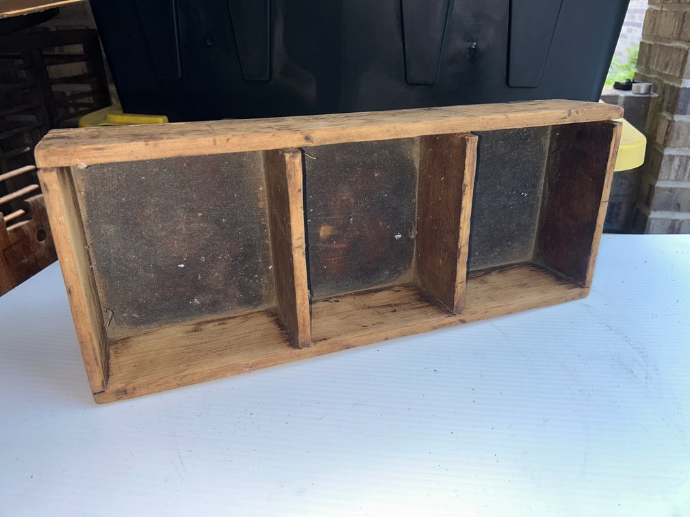 Small divided wood crate