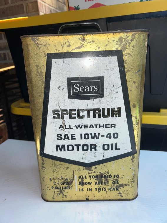 Sears Spectrum All Weather Motor Oil tin