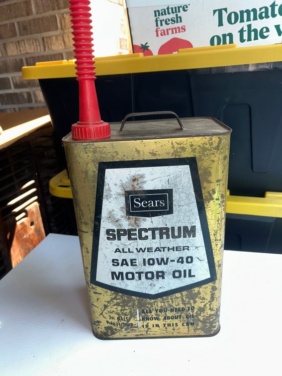 Sears Spectrum All Weather Motor Oil tin