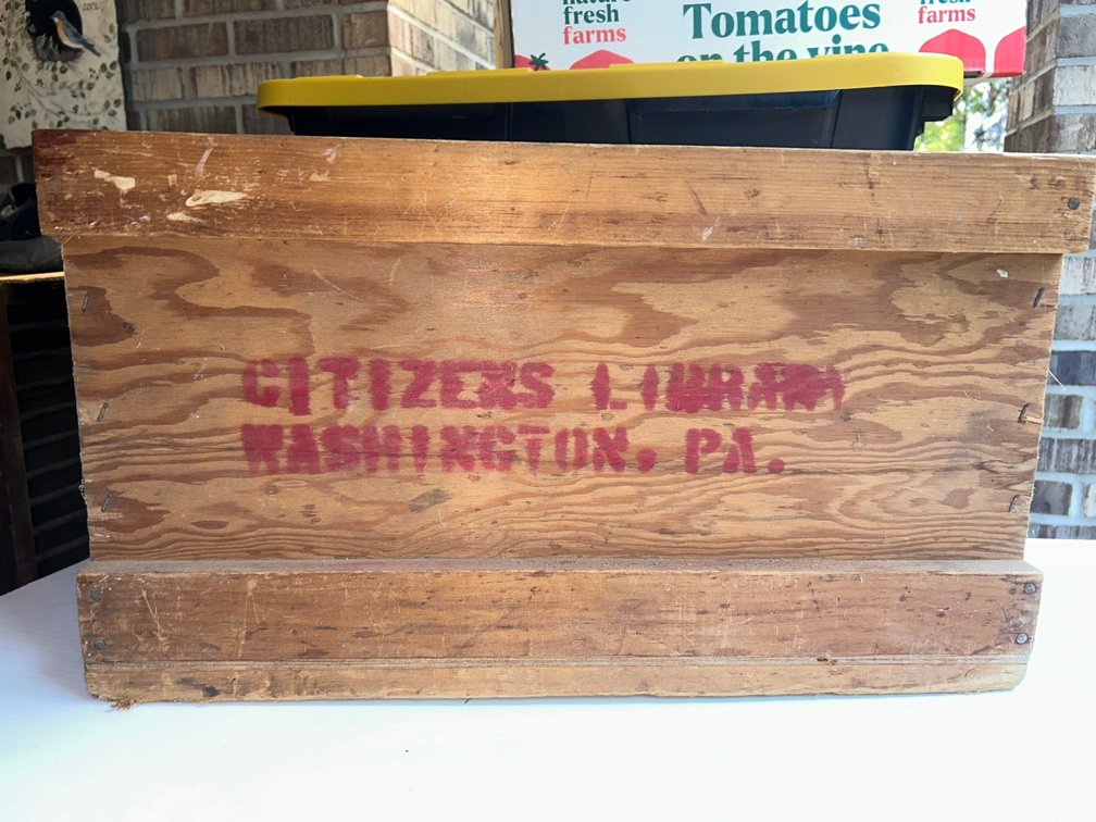 Citizen's Library wooden crate