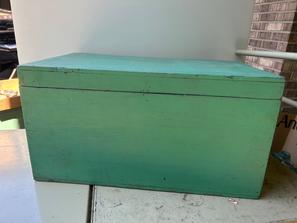 Painted wooden foot locker