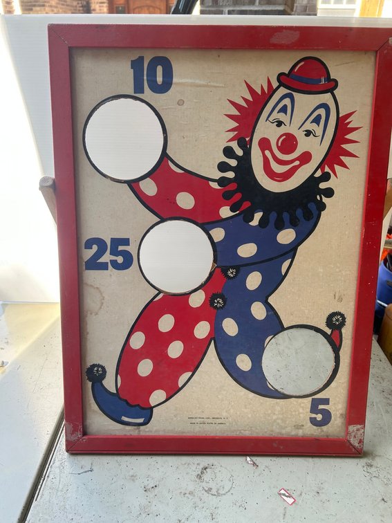 1950 Circus clown child's beanbag game