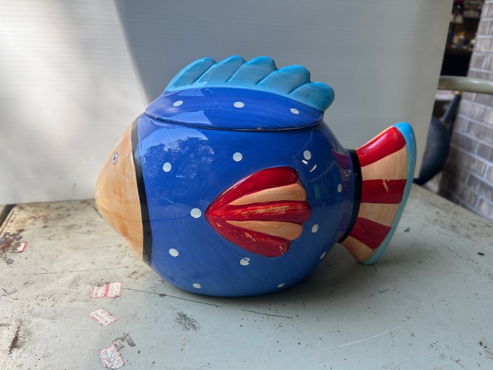 Fish themed cookie jar