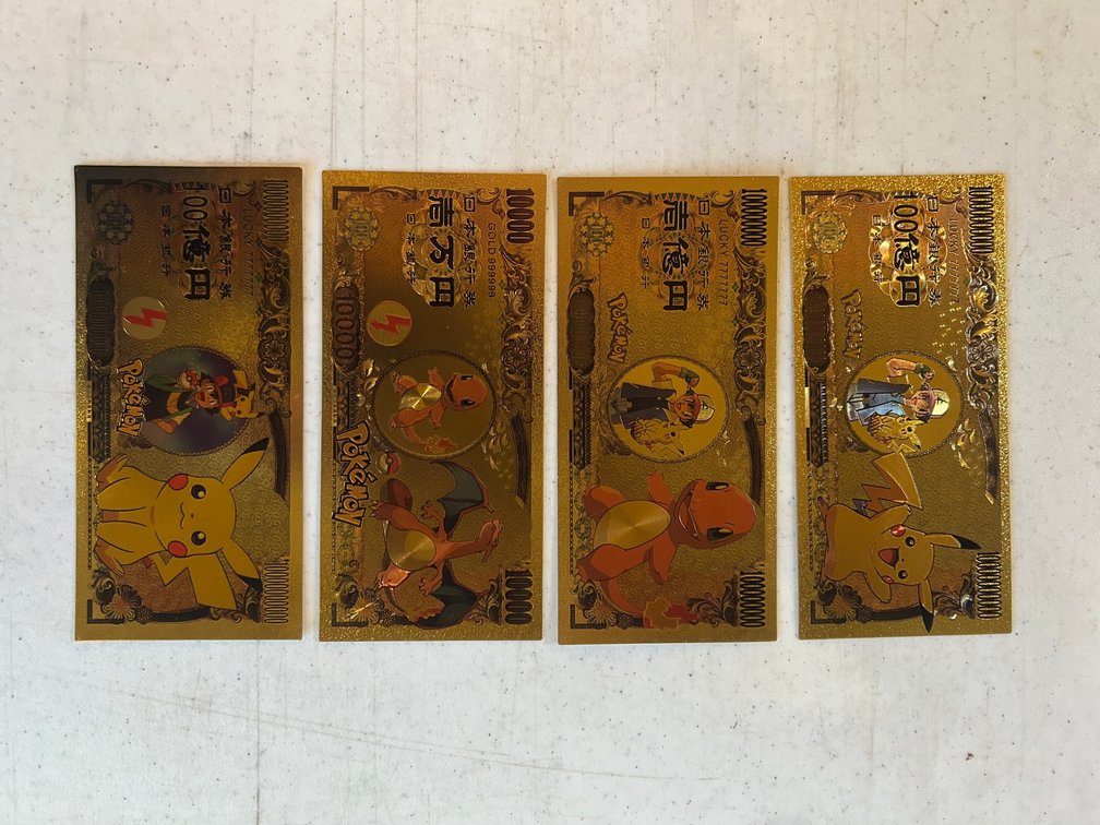 24K Gold plated Pokemon bills