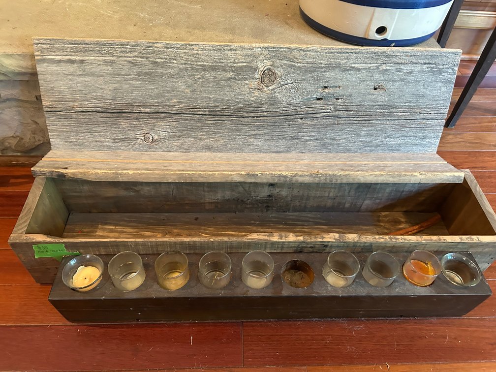 Wooden candleholder and shelf
