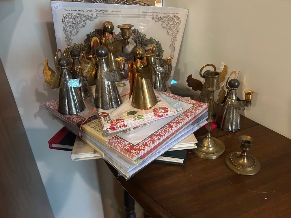 Metal angel candlestick holders