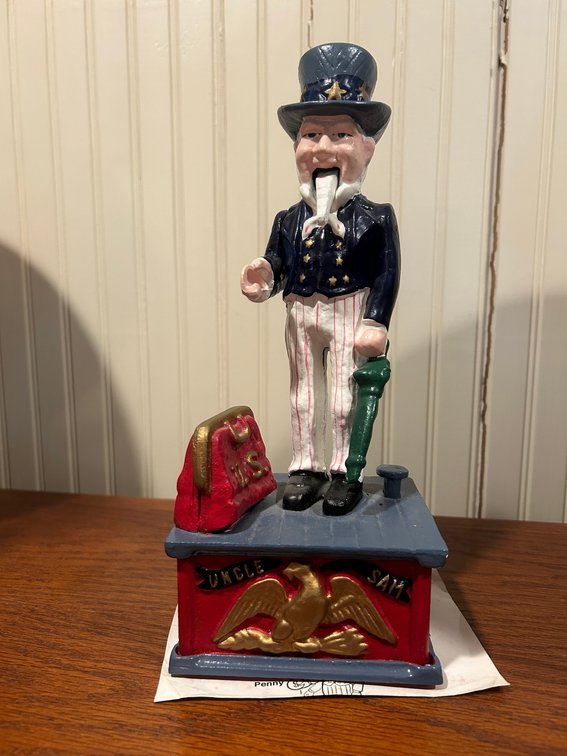 Uncle Sam cast iron bank