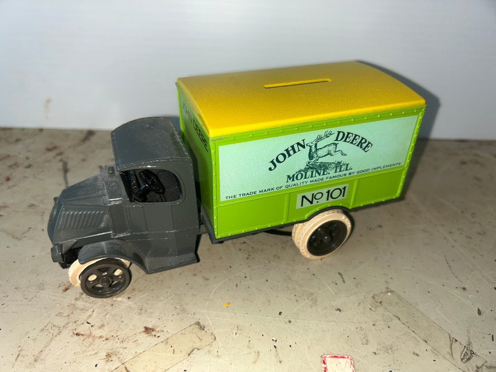 Vintage John Deere Delivery Van coin bank