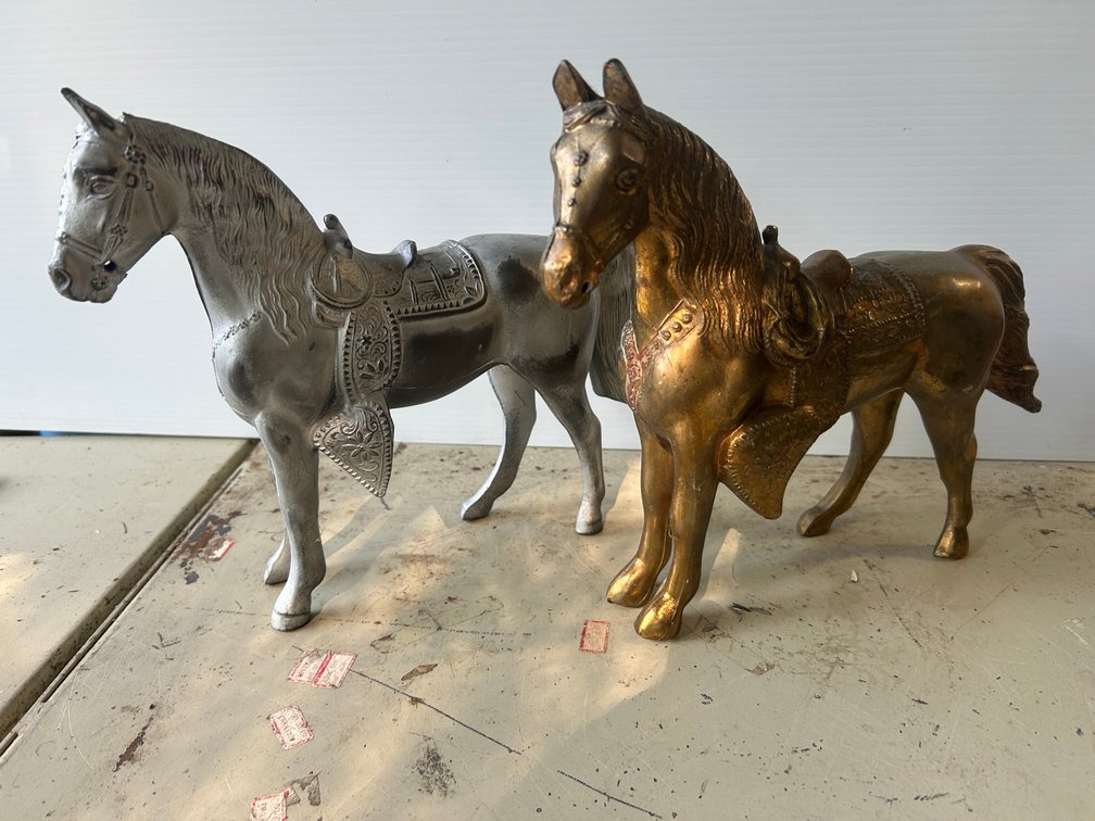 2 Metal horse figurines-County Fair Carnival prize