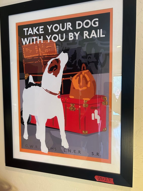 35" x 27" Take Your Dog With You By Rail