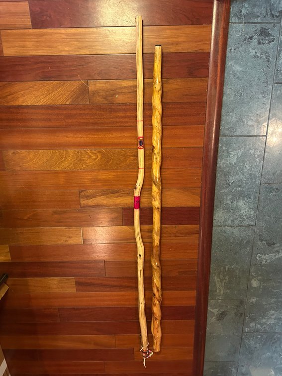 2 Wooden walking sticks