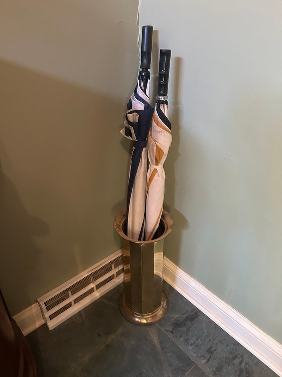 Umbrella stand with umbrellas